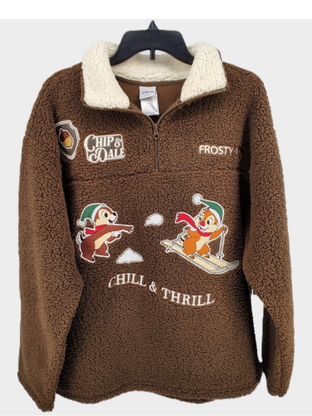 Disney Brown Chip & Dale Sherpa Pullover Jacket
Half Zip Size XL